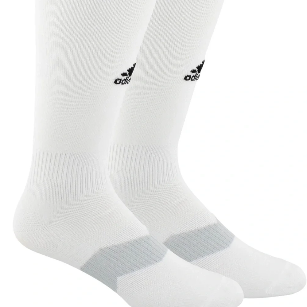 ADIDAS UNISEX WHITE SOCCER SOCKS